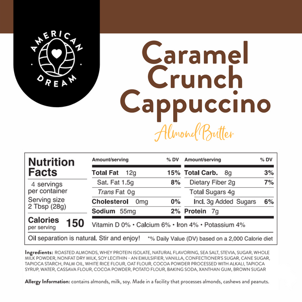 Baby Butter 4oz Gluten-Free Caramel Crunch Cappuccino Almond Butter