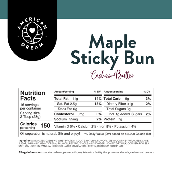 Gluten-Free Maple Sticky Bun Cashew Butter