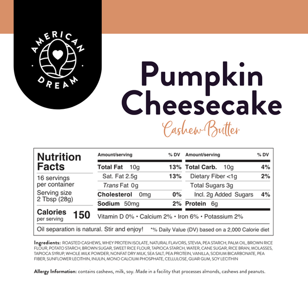 Gluten-Free Pumpkin Cheesecake Cashew Butter