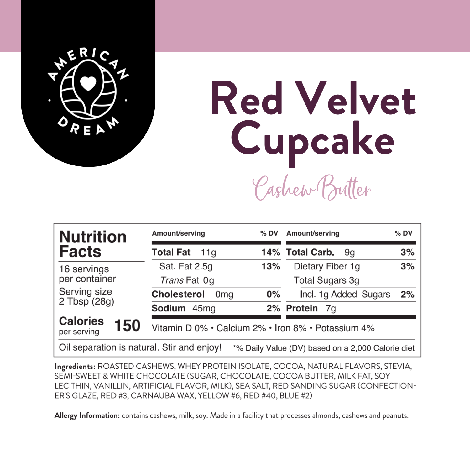 Gluten-Free Red Velvet Cupcake Cashew Butter