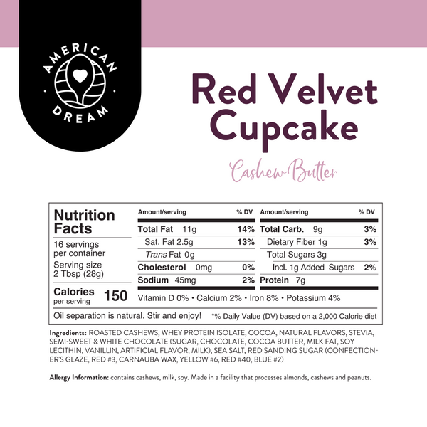 Gluten-Free Red Velvet Cupcake Cashew Butter