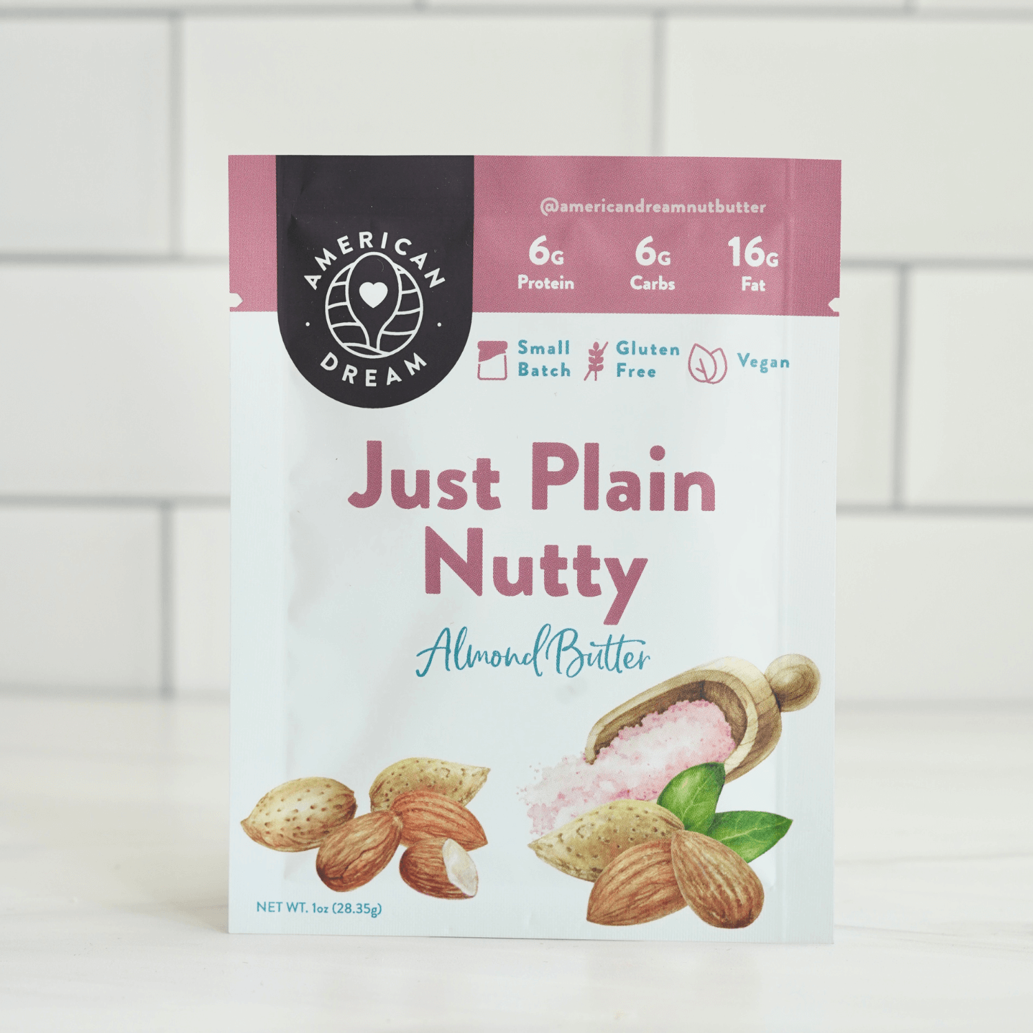 Gluten-Free Just Plain Nutty Almond Butter Single-Serve Squeeze Pack