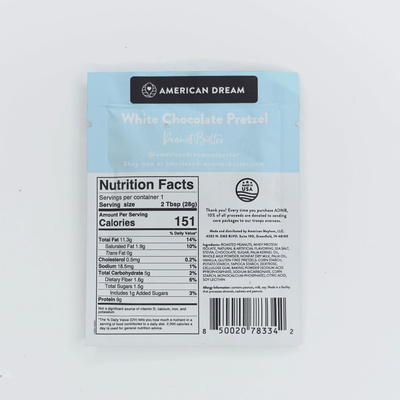 Gluten-Free White Chocolate Pretzel Peanut Butter Single-Serve Squeeze Pack