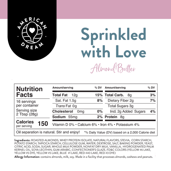 Gluten-Free Sprinkled with Love Almond Butter