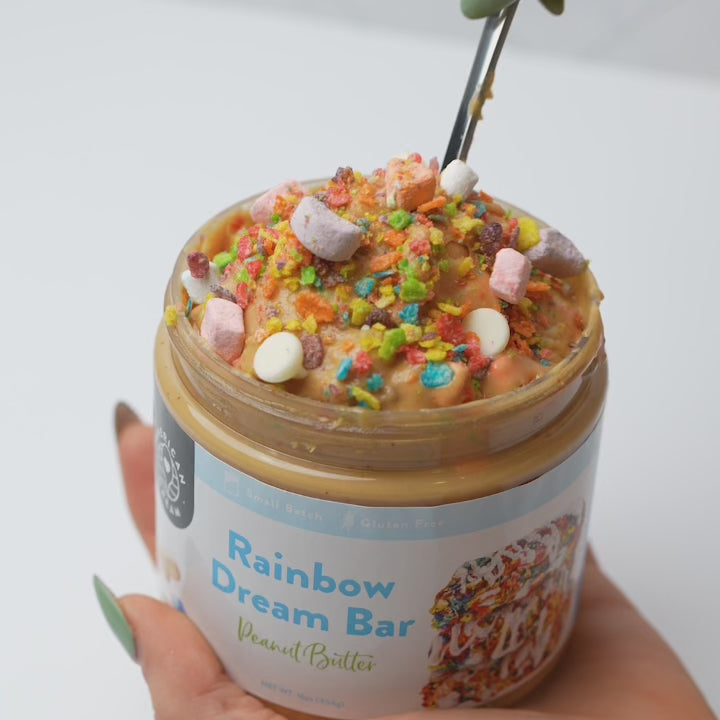 Gluten-Free Rainbow Dream Bar Peanut Butter
